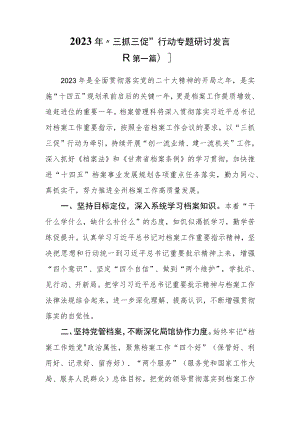 （4篇）2023年“三抓三促”行动专题研讨发言.docx