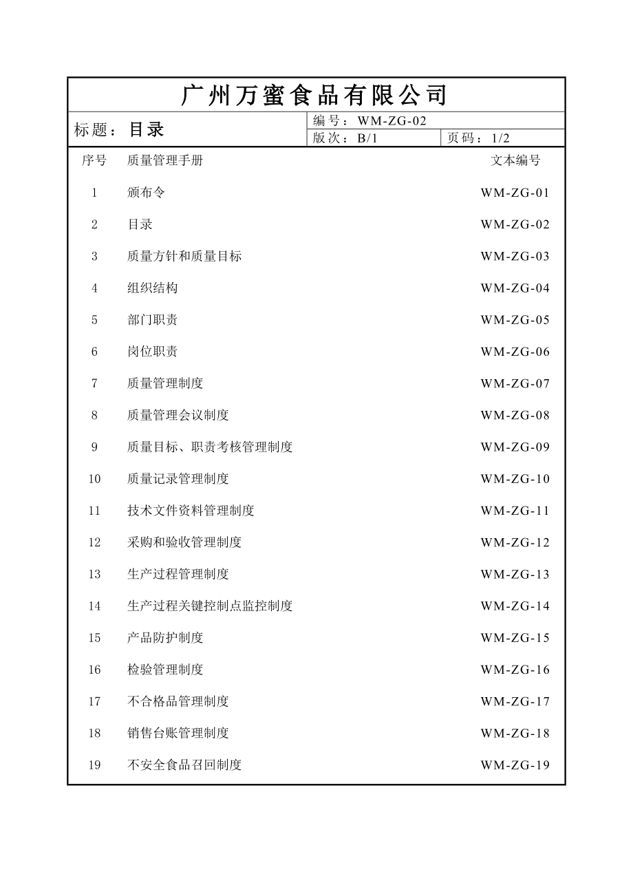 广州万蜜食品有限公司质量管理手册.doc_第3页