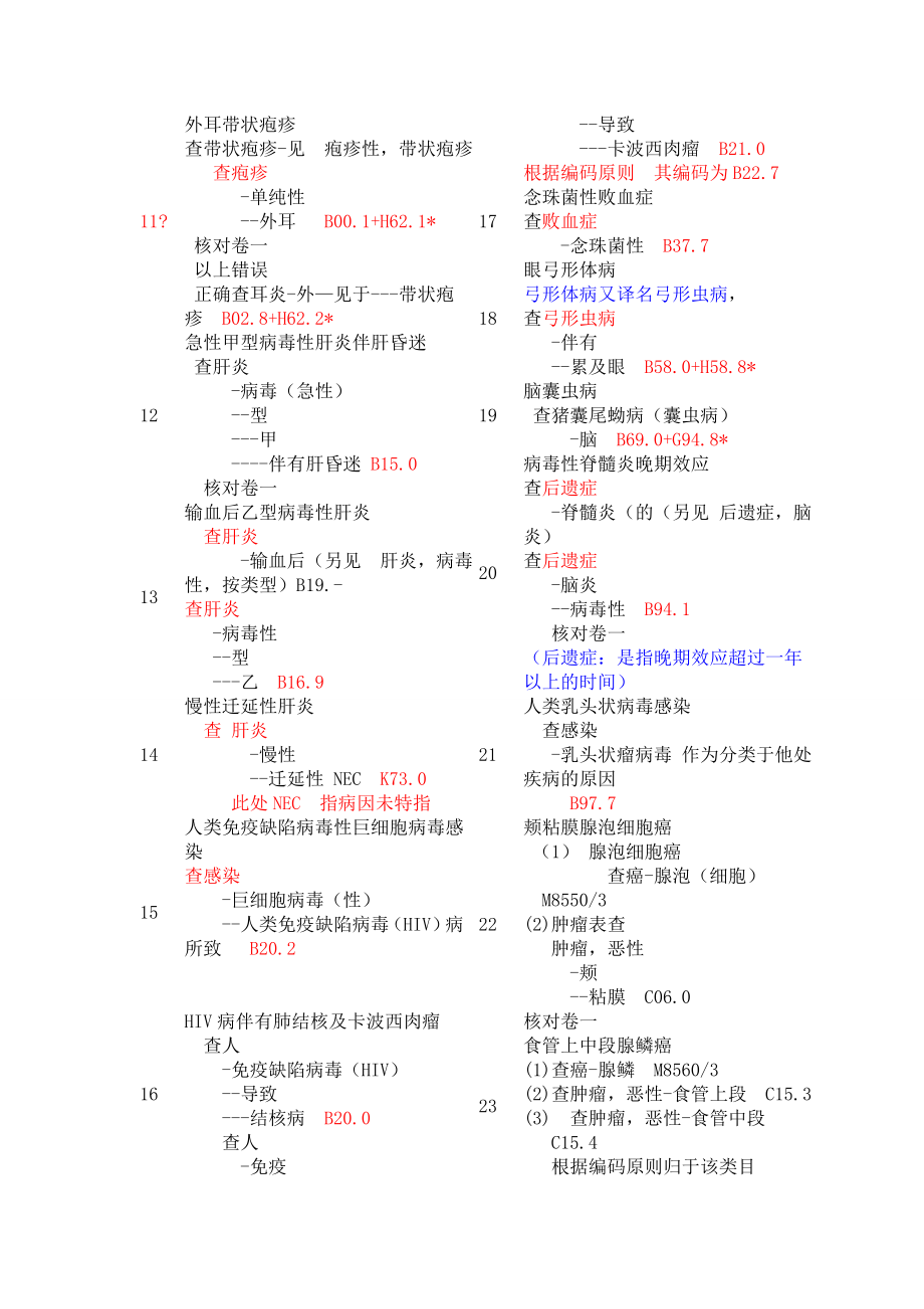 国际疾病分类编码练习题及查找步骤(疾病部分).doc_第2页