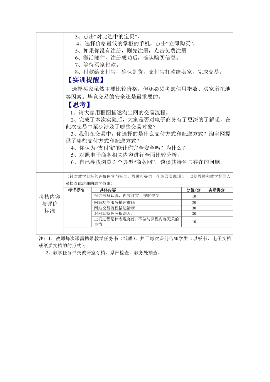 电子商务基础及运营管理课程实践教学任务书.doc_第2页