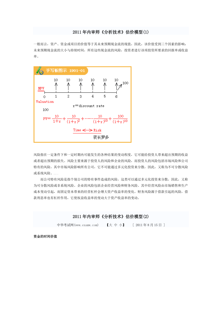 国际注册内部审计师《分析技术》估价模型.doc_第1页