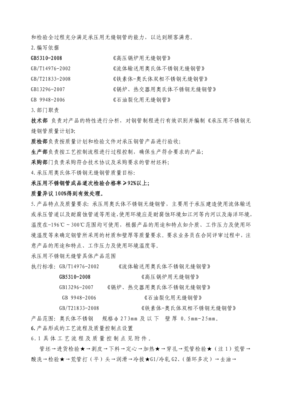 承压不锈钢无缝管质量计划.doc_第2页