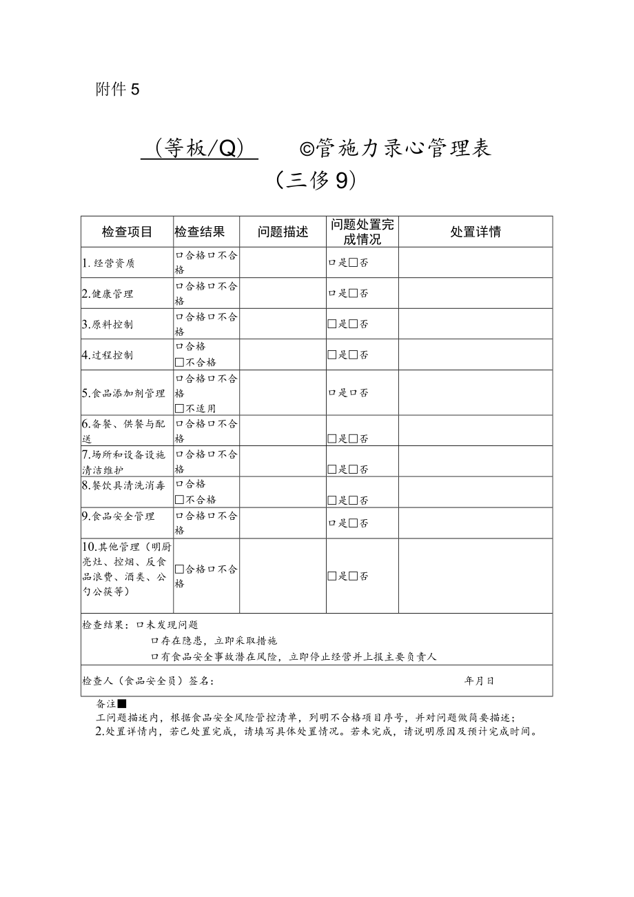 日管控记录和管理表（示例）.docx_第1页