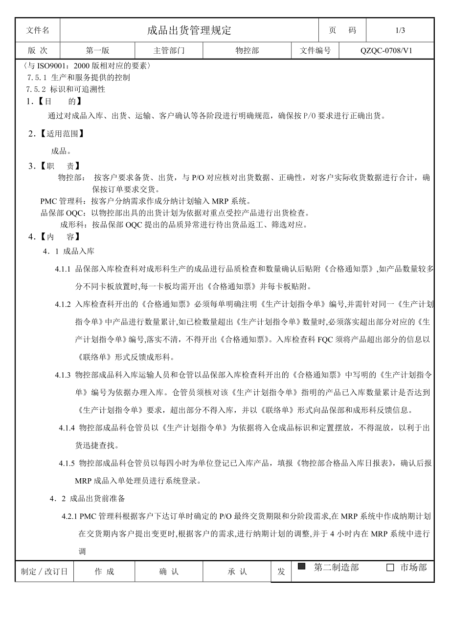 成品出货管理规定.doc_第1页