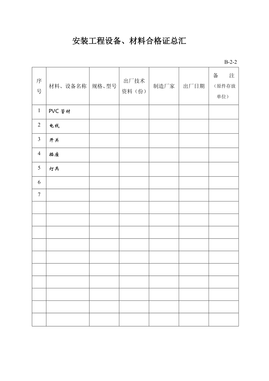 建筑电气全套资料表格.doc_第2页