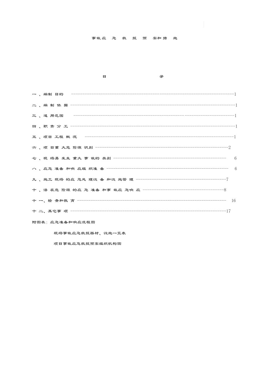 建筑工程施工现场应急预案方案和措施.docx_第1页