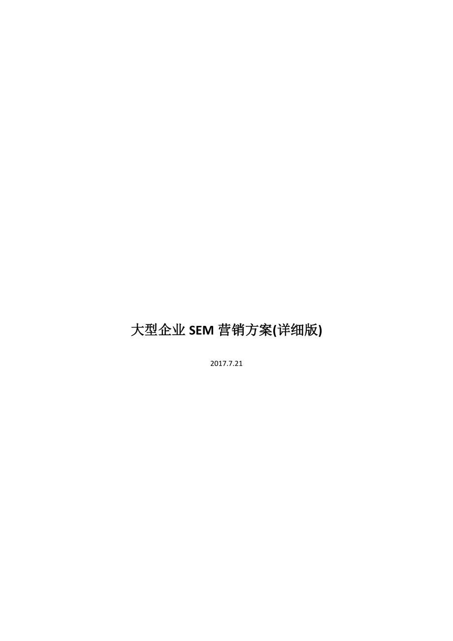 大型企业SEM营销方案(详细版).docx_第1页