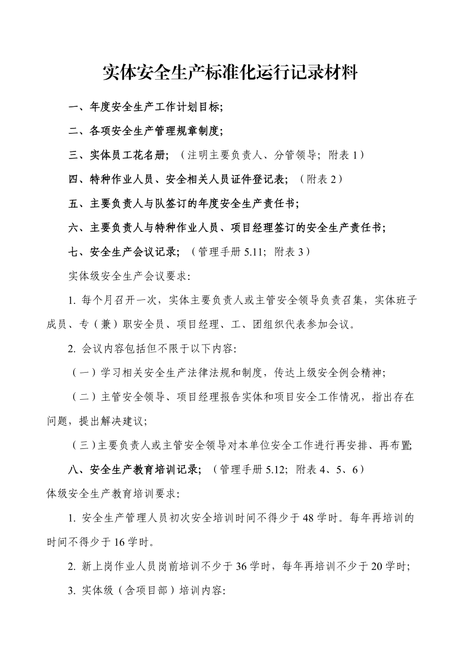 实体安全生产标准化运行记录材料.doc_第1页