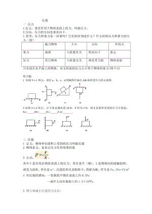 固体压强知识点和分类习题.doc