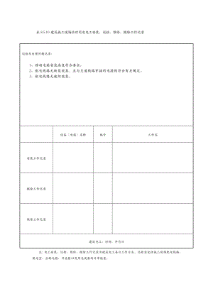 工程施工建筑施工现场临时用电电工安装巡检维修拆除工作记录.doc