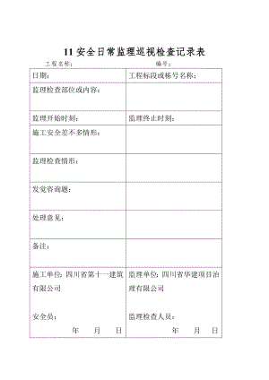 安全日常监理巡视检查记录表.doc