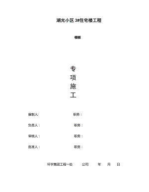 小区高层住宅楼模板工程施工方案.doc