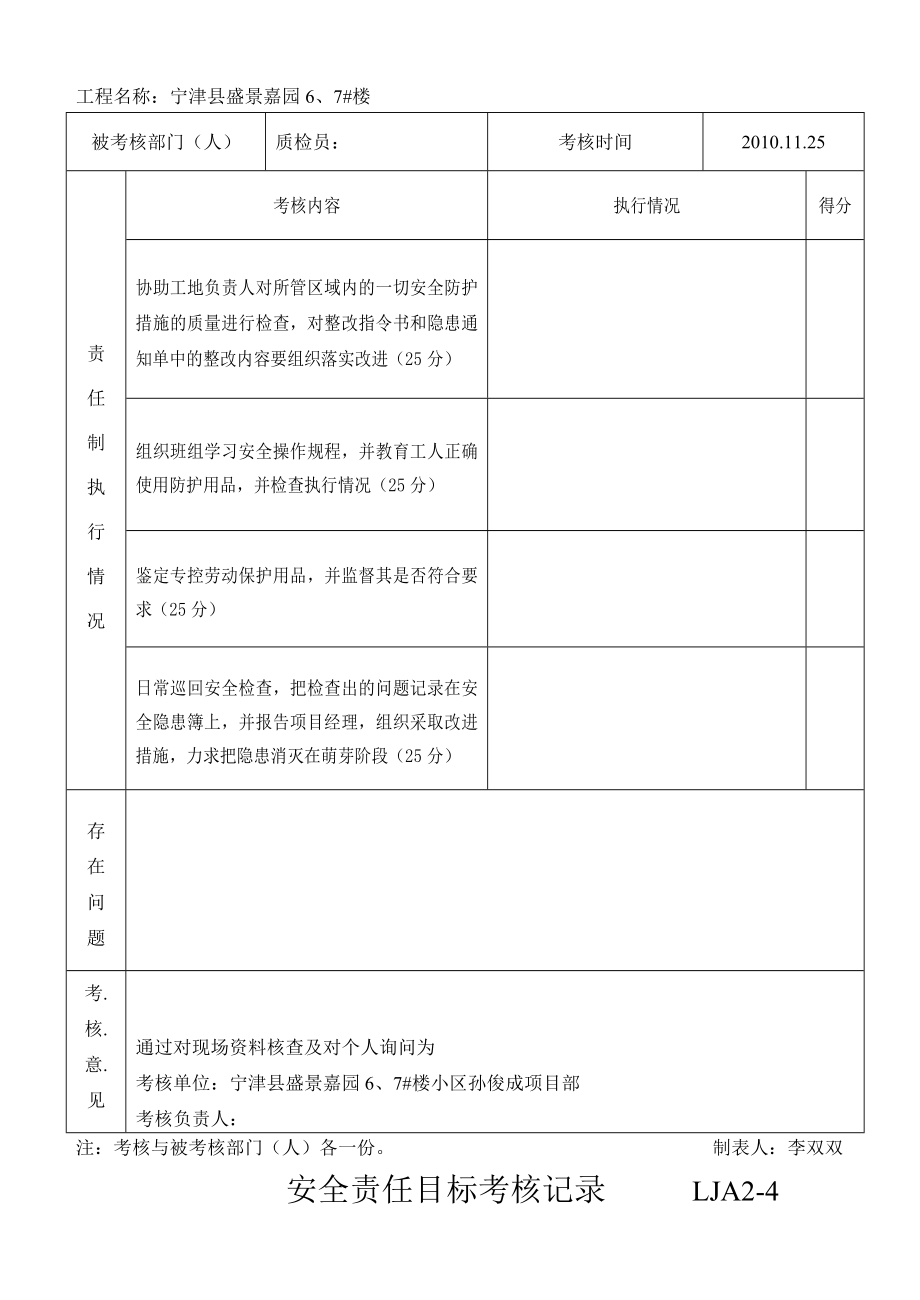 安全责任目标考核记录(新).doc_第3页