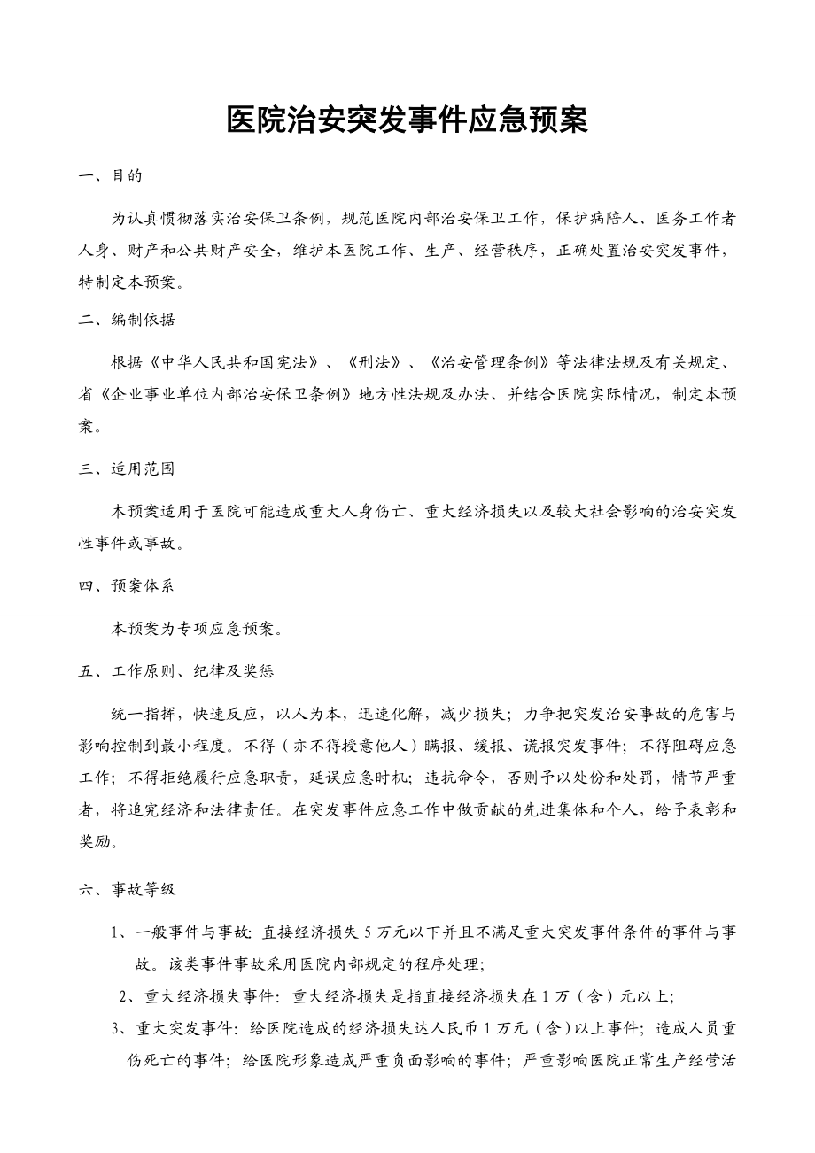 医院治安突发事件应急预案.doc_第1页