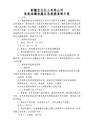 化工厂液氨球罐泄漏应急救援演练方案.doc