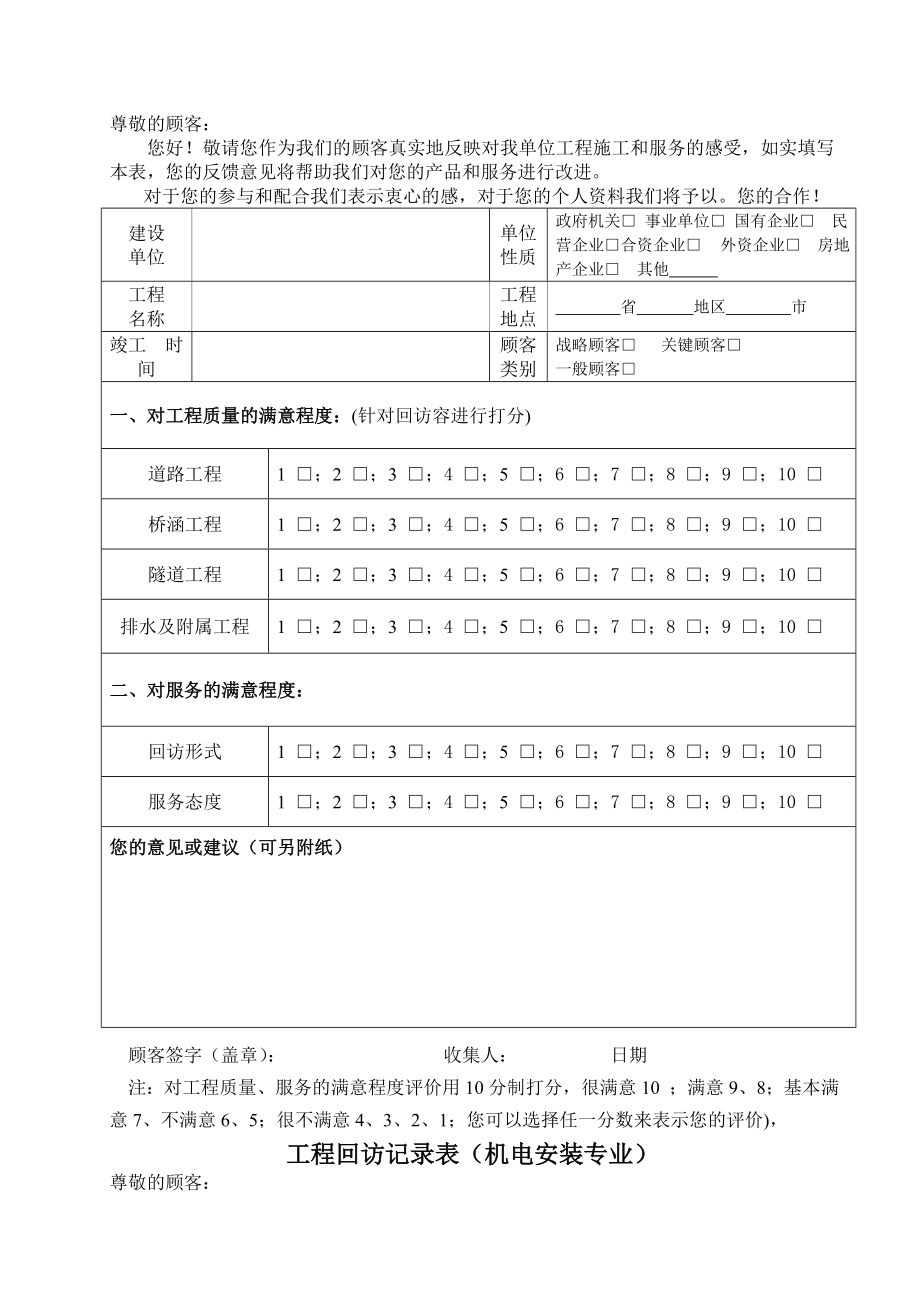 回访与满意度调查表格模板.doc_第3页