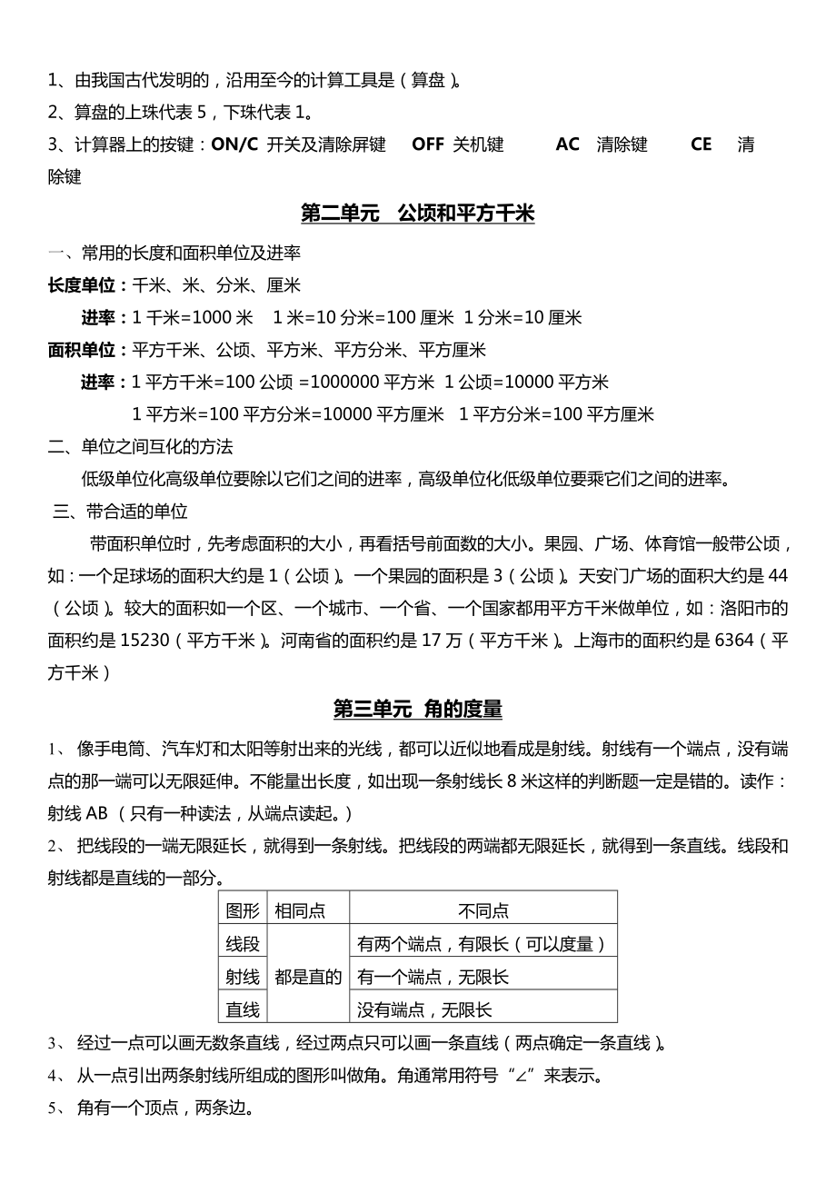 最新人教版小学四年级数学全册知识点汇总.doc_第2页