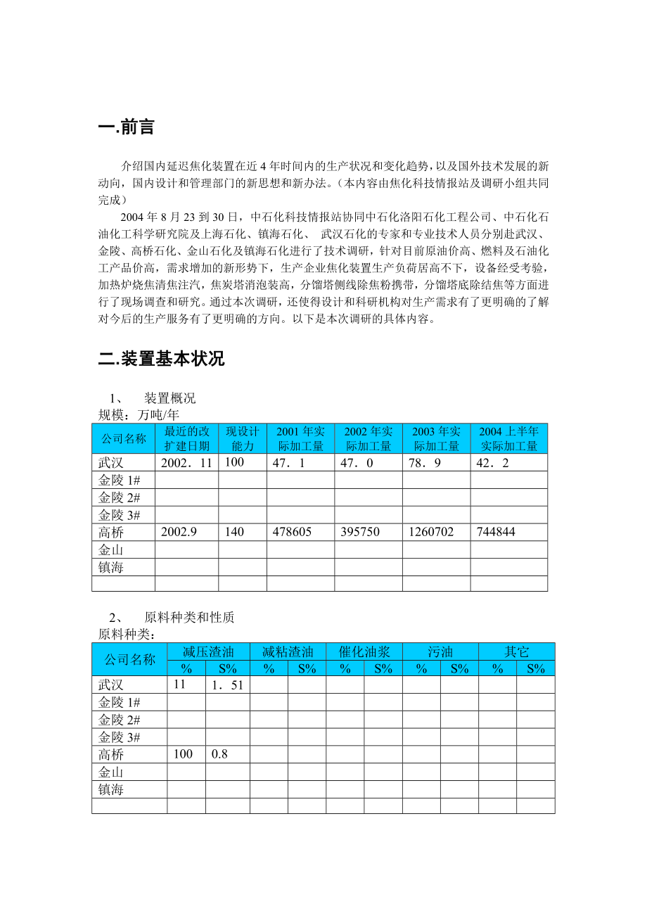 延迟焦化装置调查和分析报告大纲.doc_第2页