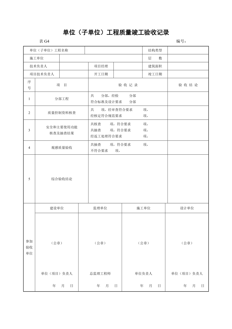 市政工程竣工验收表格.doc_第1页