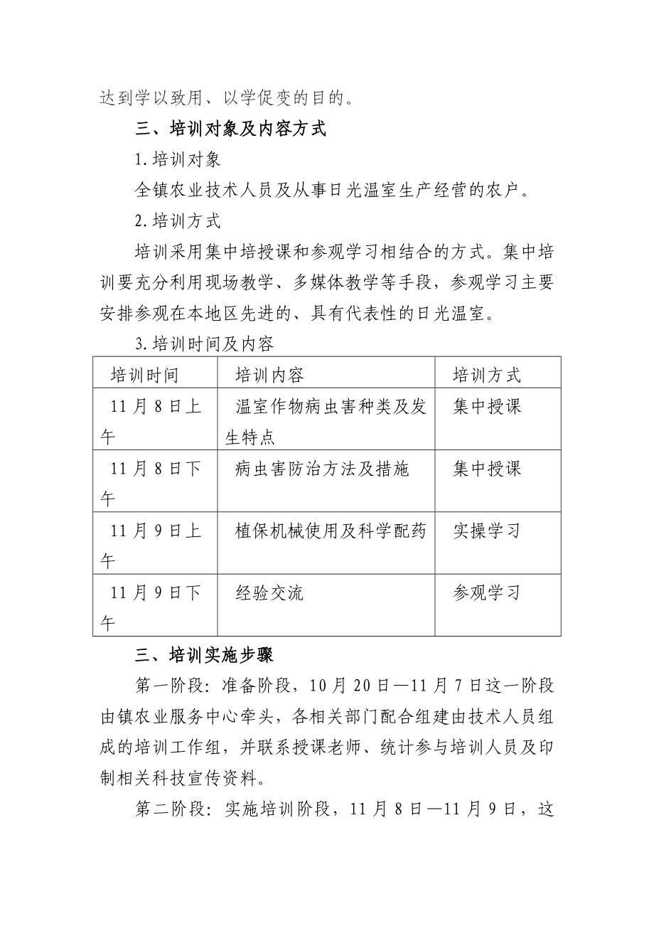 日光温室病虫草害防治技术培训 实施方案.doc_第2页