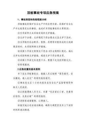 顶板事故专项应急预案.doc