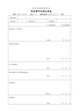 7.7A01F2 突发事件处理记录表.doc