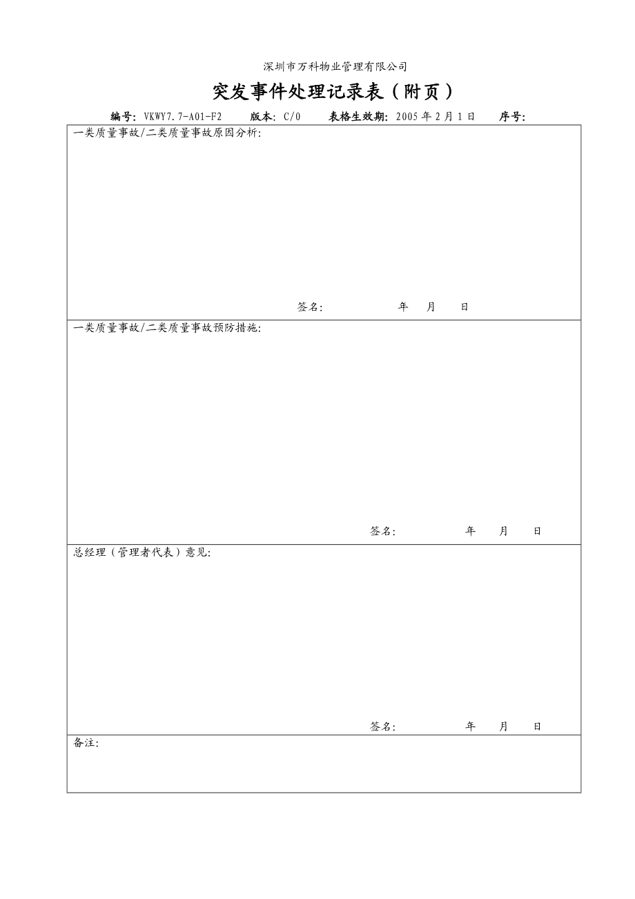 7.7A01F2 突发事件处理记录表.doc_第2页