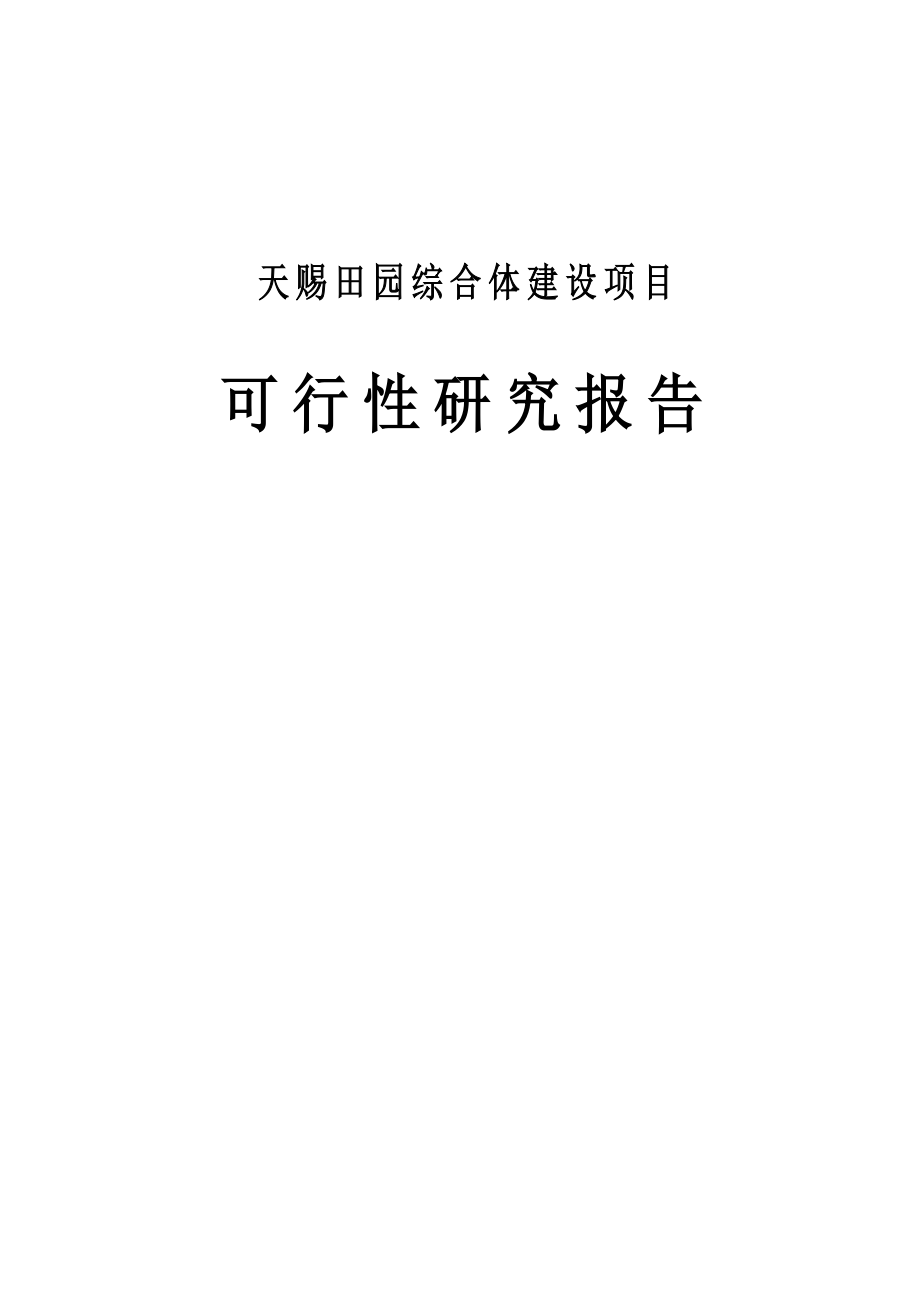 天赐田园综合体建设项目可行性研究报告.doc_第1页