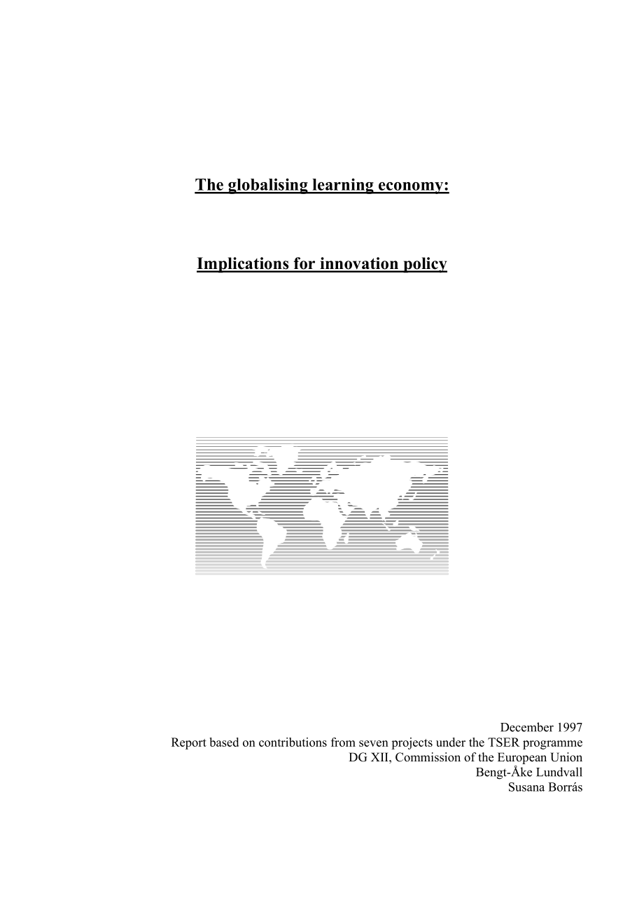 The globalising learning economy Implications for innovation policy.doc_第1页