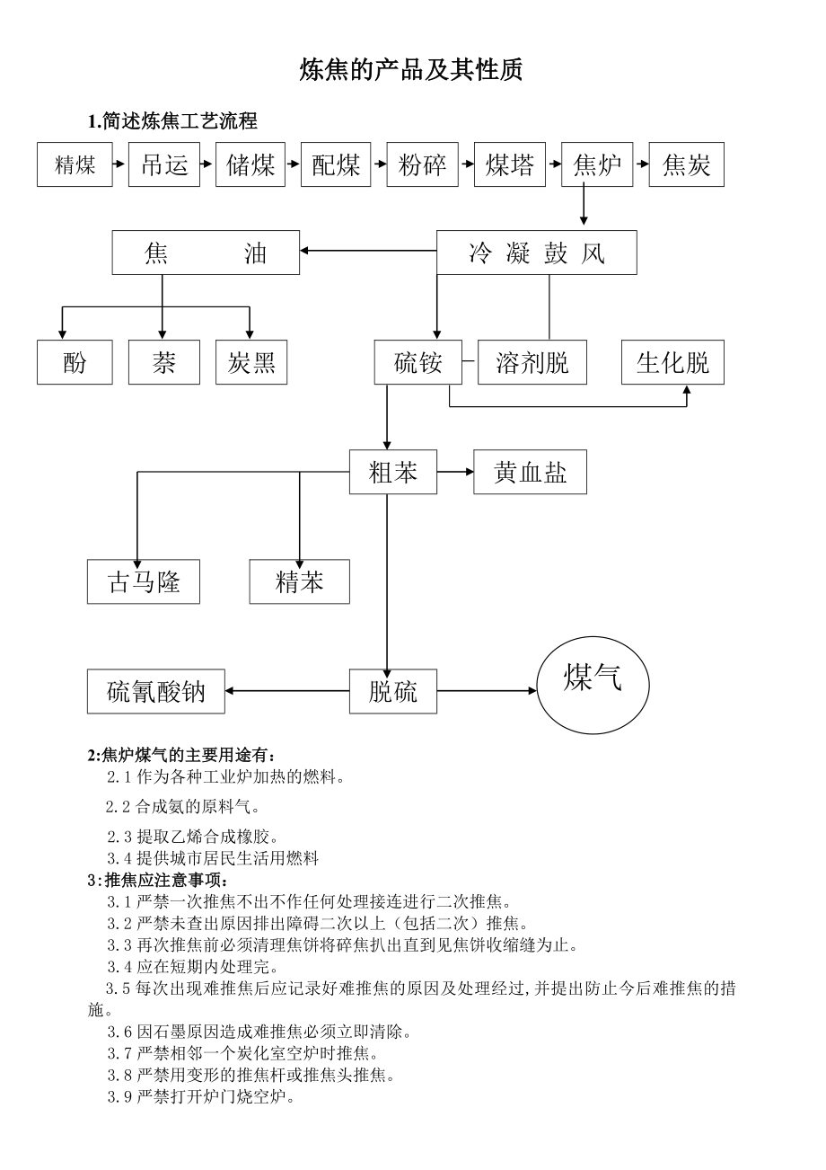 炼焦的产品及其性质.doc_第1页