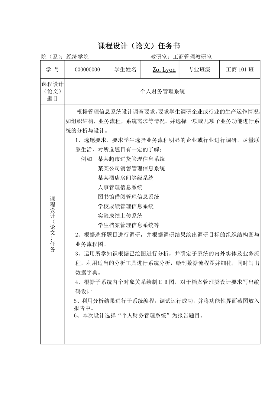 个人财务管理系统课程设计.doc_第2页