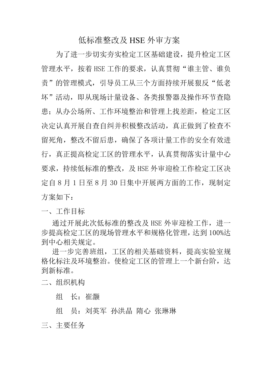 低标准整改及HSE外审方案.doc_第1页