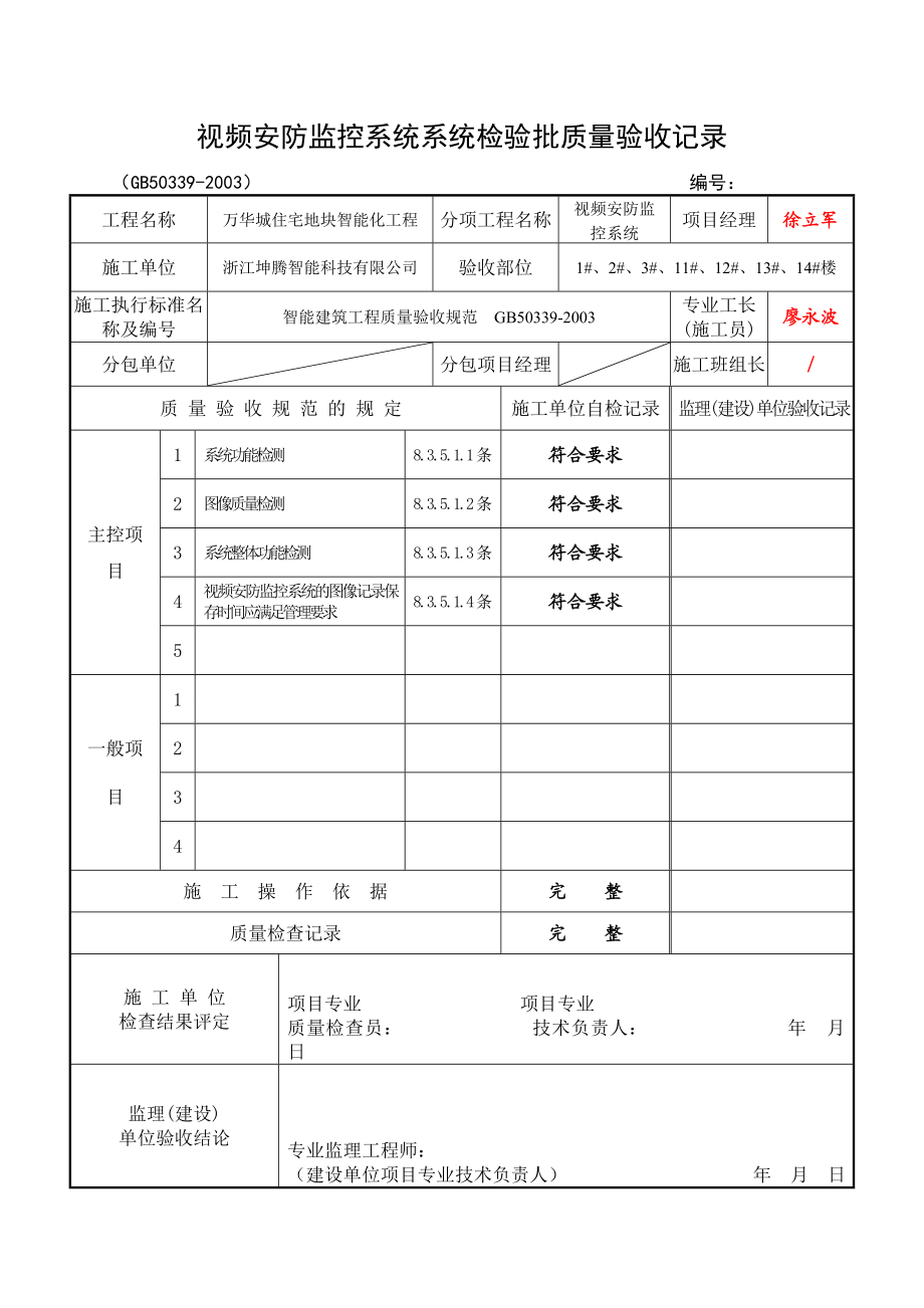 智能建筑分项工程质量验收表.doc_第2页