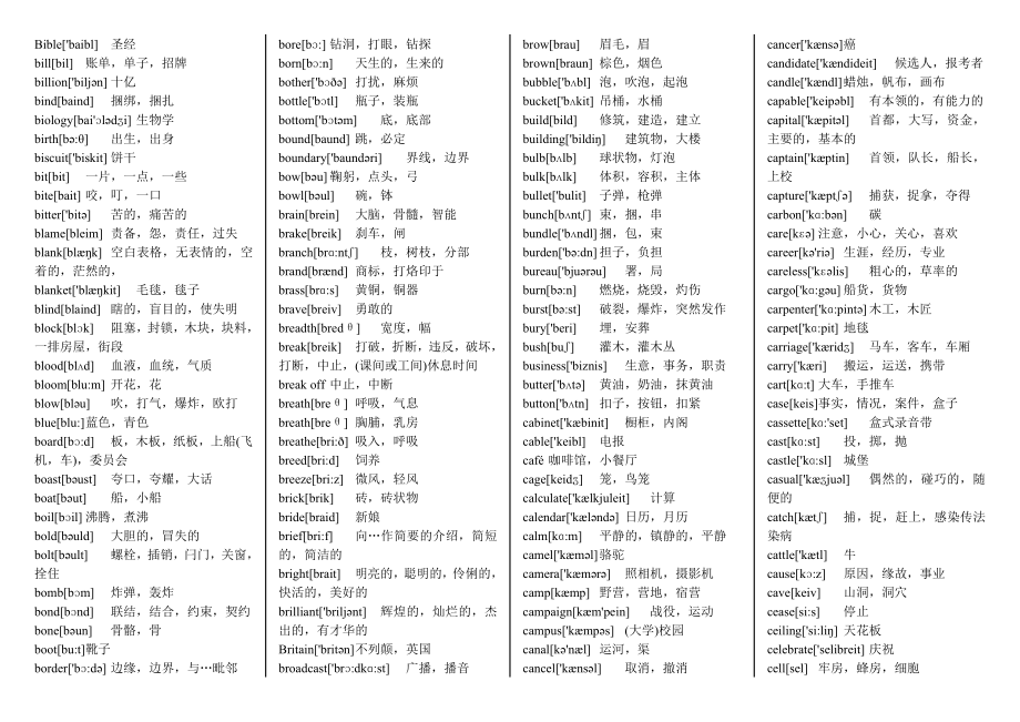 成人学位(三级)英语单词总汇(含音标)资料.doc_第3页