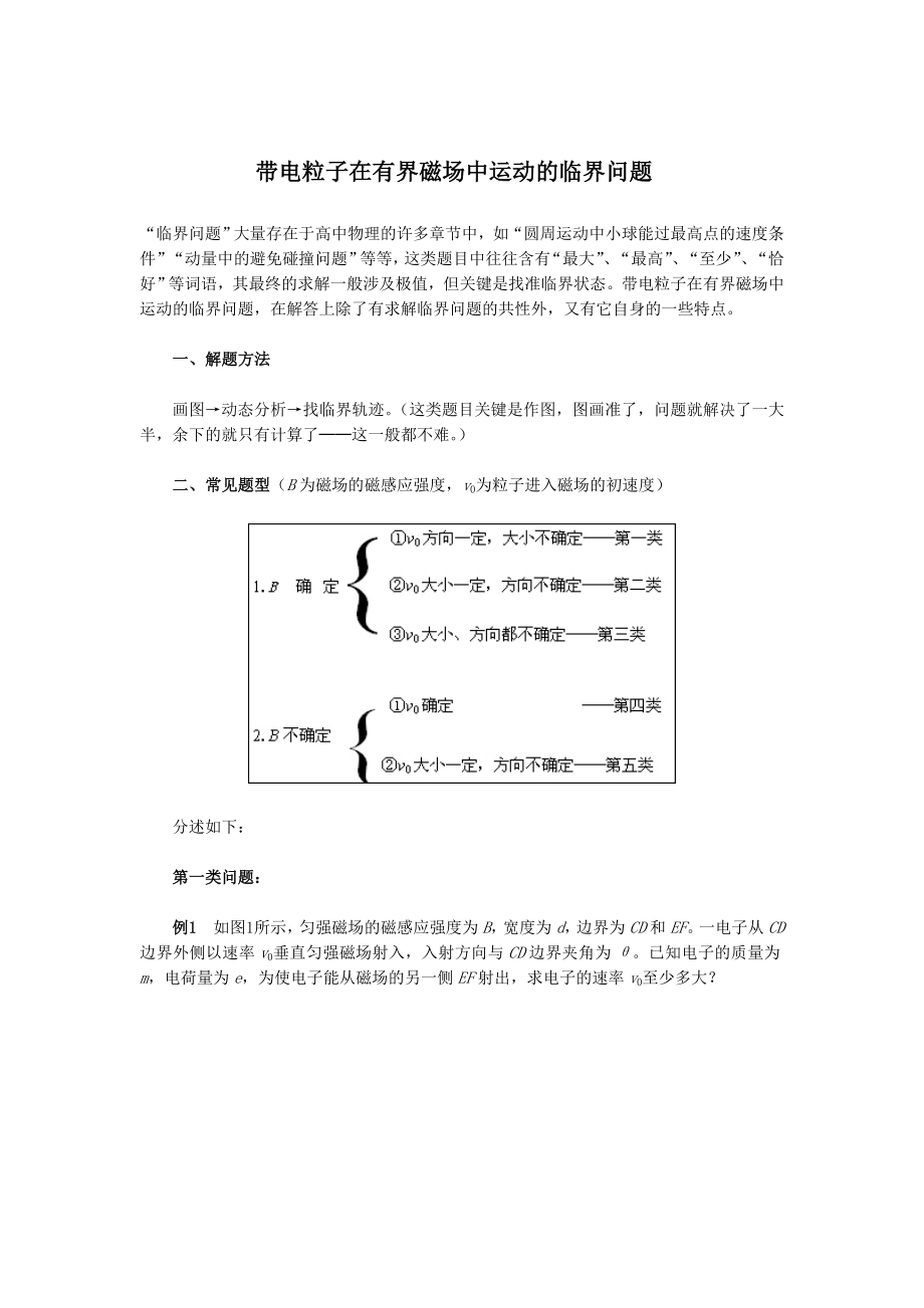 带电粒子在有界磁场中运动超经典.doc_第1页