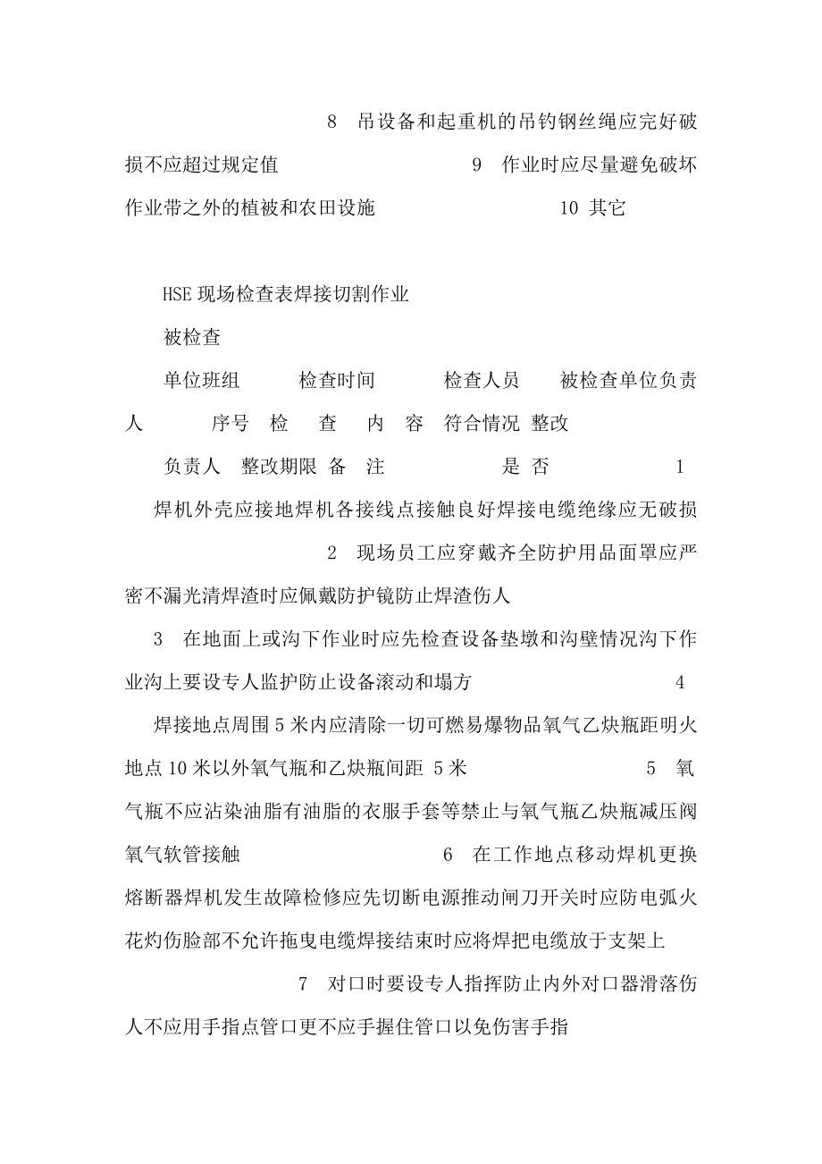 中委合资广东石化2000万吨工程汕头建安HSE现场检查表（可编辑） .doc_第3页