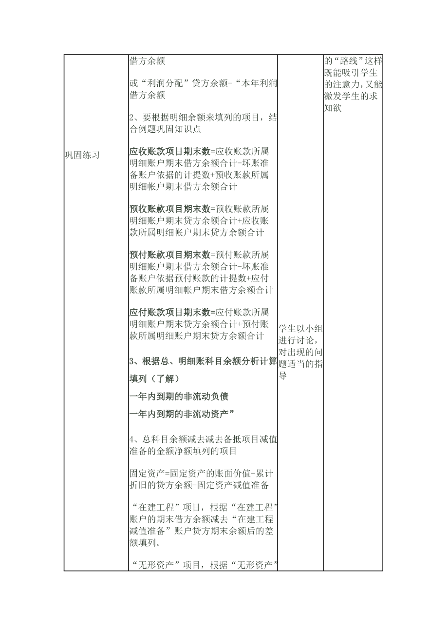 资产负债表的编制教学设计正式.doc_第3页