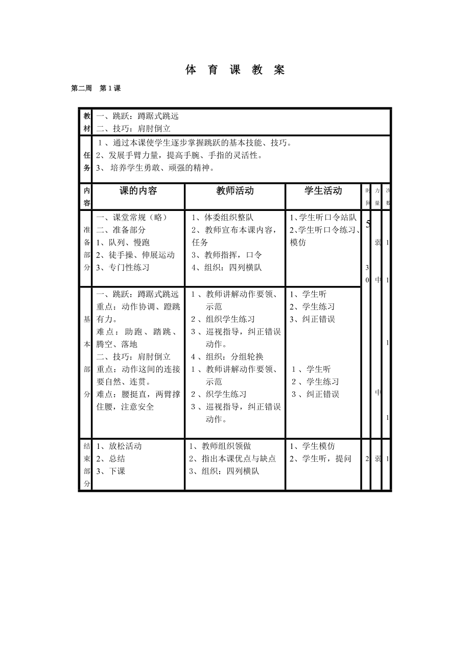 小学五年级全册体育教案.doc_第3页