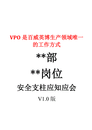 VPO百威英博岗位安全责任书安全支柱应知应会.doc