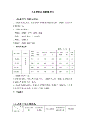 公司公出费用报销标准.doc