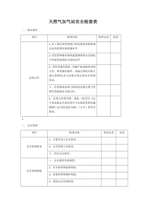 天然气加气站安全检查表.doc