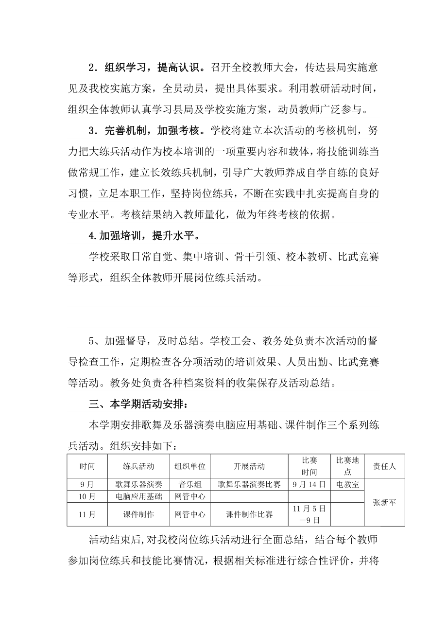 滦南一中关于进一步开展教师岗位大练兵活动的实施方案.doc_第2页