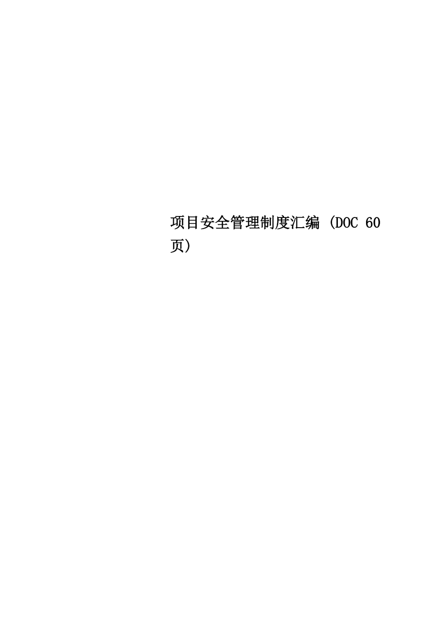 项目安全管理制度汇编.doc_第1页