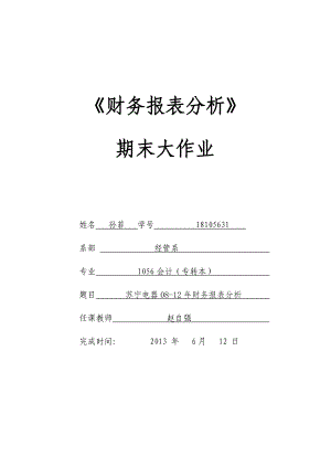 苏宁财务报表分析.doc