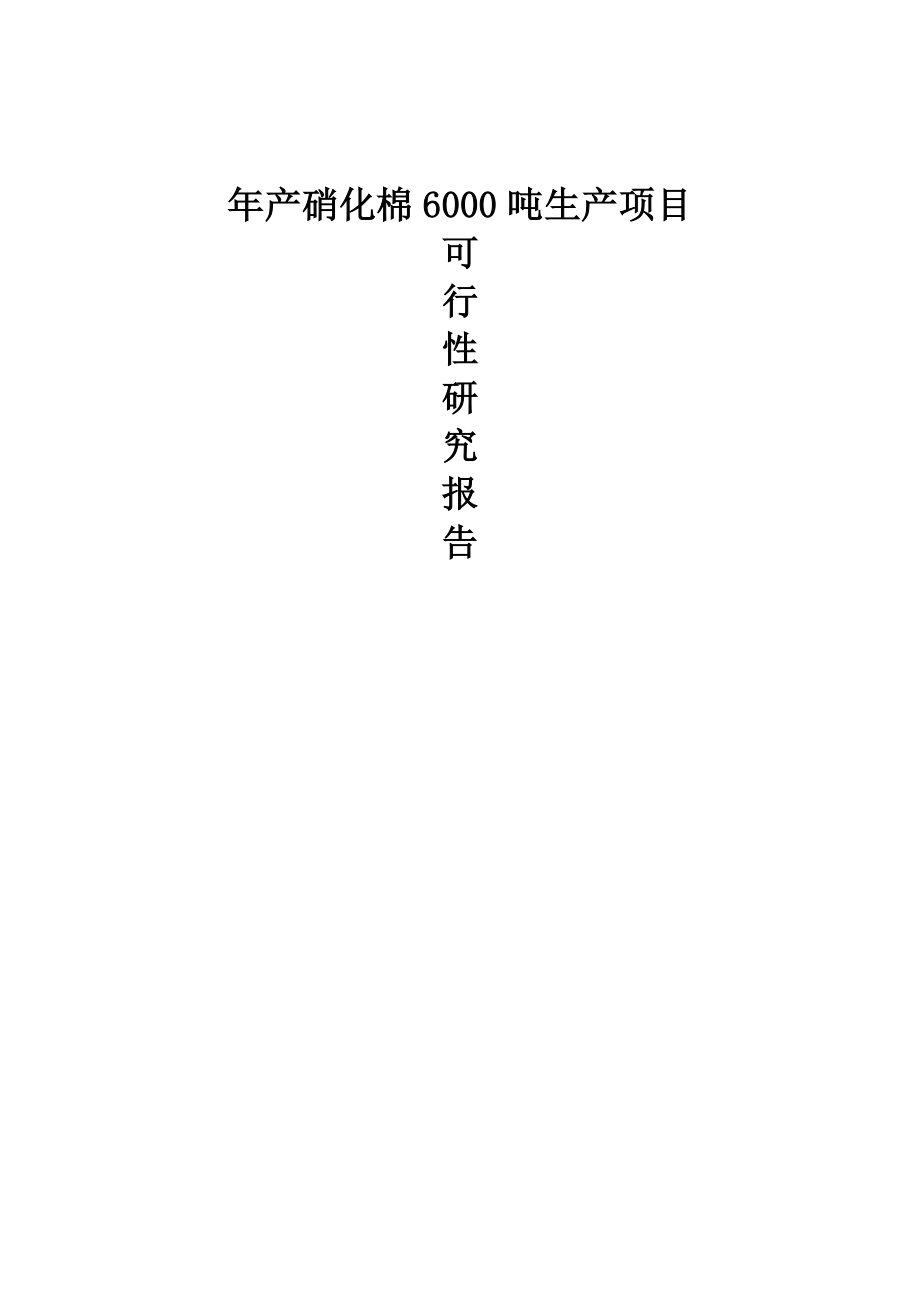 产6000吨硝化棉生产项目可行性研究报告.doc_第1页