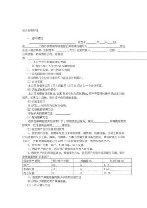 会计报表附注模板[精通企业财务会计].doc