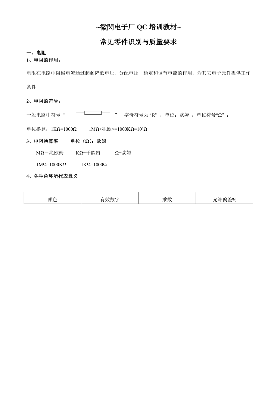 微闪电子厂QC培训教材.doc_第1页