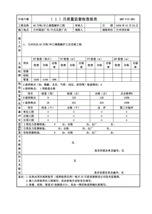 60万吨乙烯裂解炉工程质量监督报表.doc