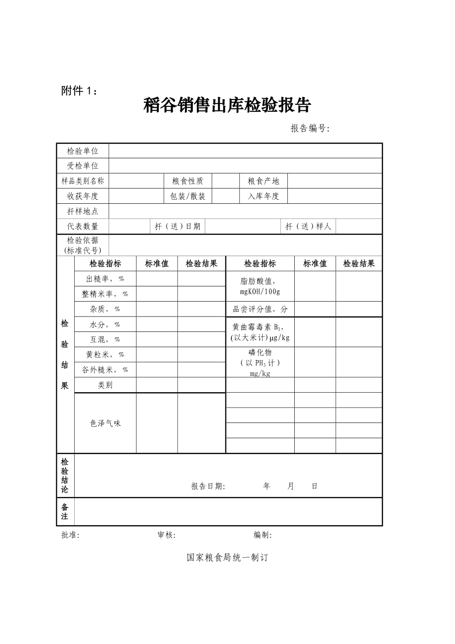 稻谷销售出库检验报告.doc_第1页