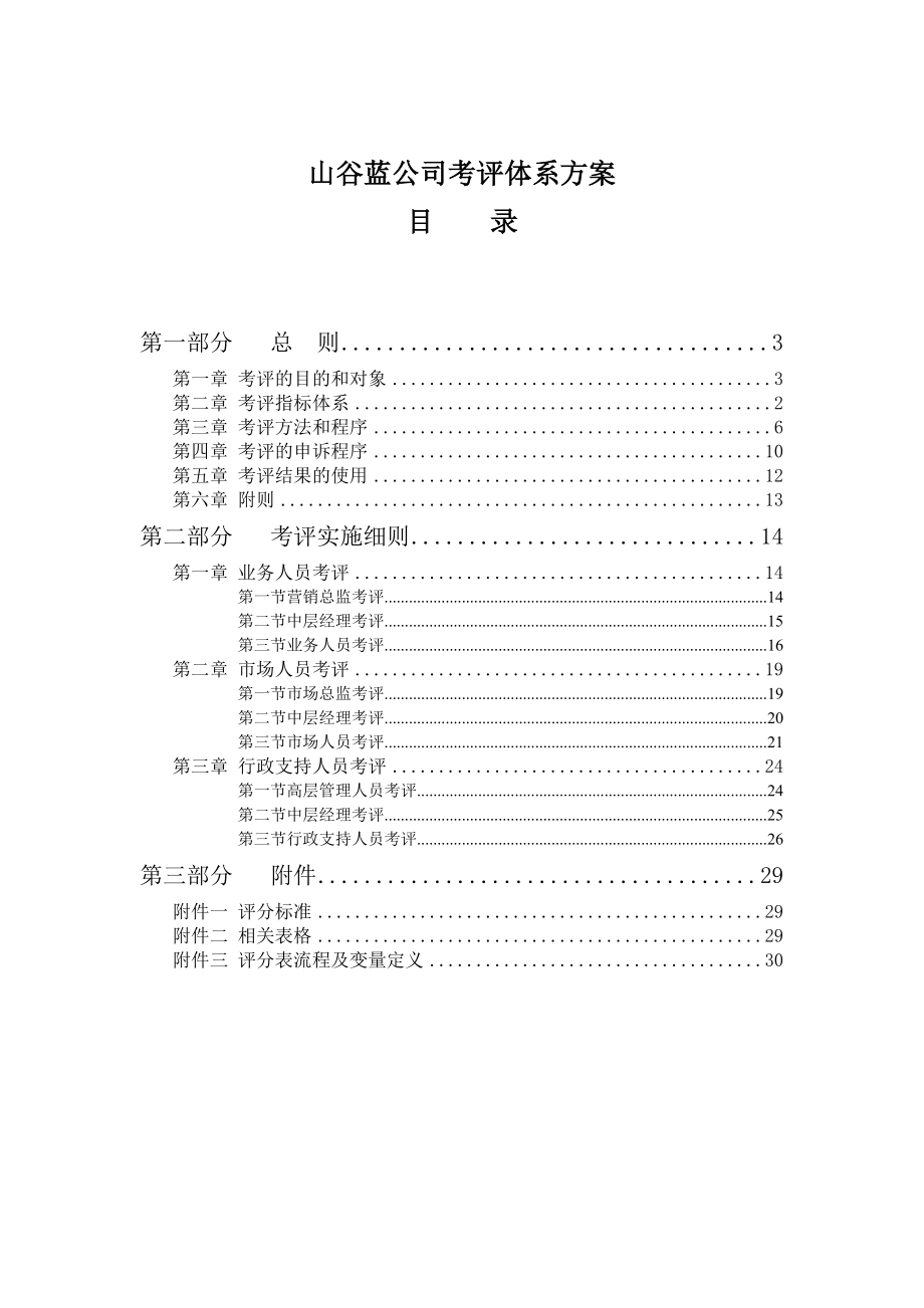 山谷蓝公司考评体系方案设计.doc_第1页